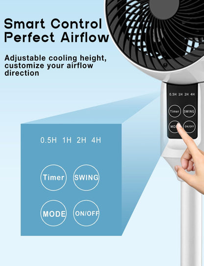 Height-Adjustable Pedestal Fan with 3D Oscillation – Quiet Cooling for Bedroom, Office & Living Room