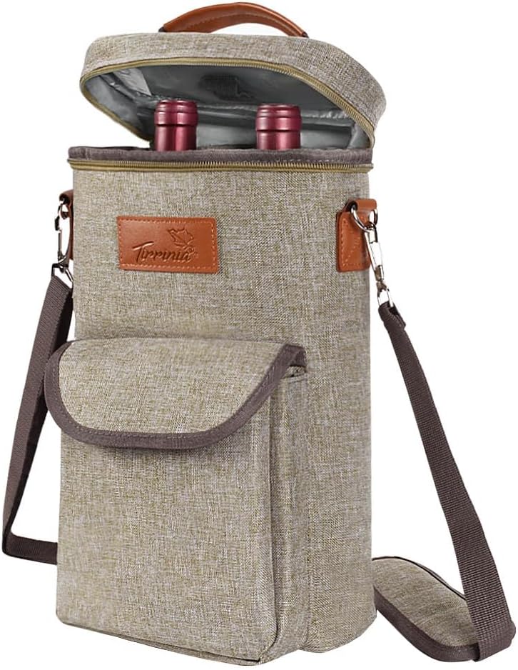 Bolsa térmica para vino con diseño acolchado | Enfriador a prueba de fugas para viajes y fiestas