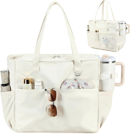 Bolso de playa extragrande con compartimento impermeable, bolso de playa resistente al agua para piscina y natación, bolso tipo tote para viajes