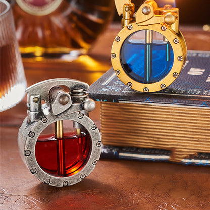Refillable Zinc Alloy Trench Lighter Classic Windproof Design Gold Silver Metal Fuel Igniter Collectible Vintage-Style Fire Starter