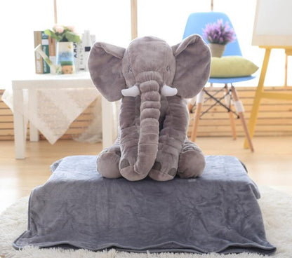 Jumbo Plush Elephant Pillow Toy for Nursery & Baby Photos – Soft Cotton-Filled Cuddle Buddy for Infants & Toddlers