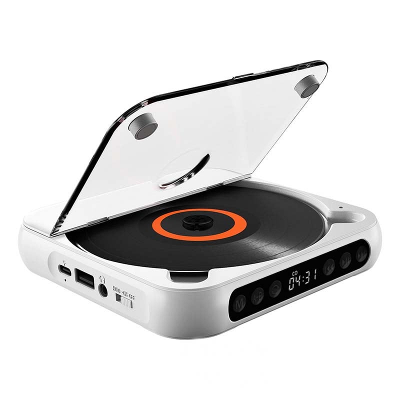 Rechargeable Disc Player with Bluetooth 5.3 Wireless Audio for Home Travel Study Music MP3 CD-R Support 3.5mm Headphone Jack USB-C Charging