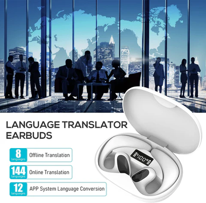 Smart Translator | Bluetooth Earbuds with Real-Time Voice Support | Compact Design for Effortless Communication