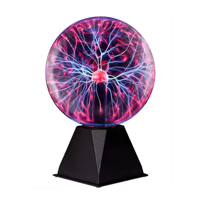 Electric Plasma Globe Touch Lamp with Lightning Effects for Desk or Nightstand | USB & Battery Powered Science Display Light for Bedroom