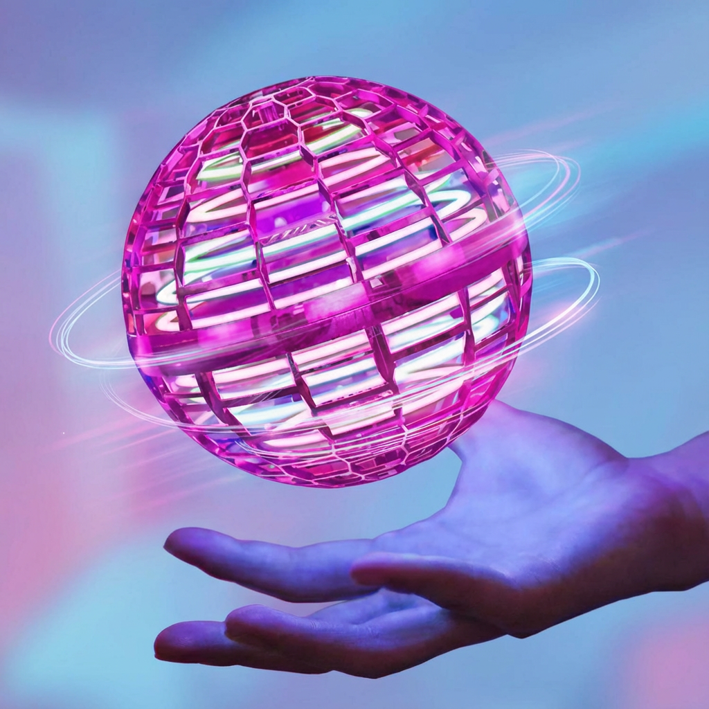 LED Hover Ball Flying Orb Toy with Light-Up Effects for Kids & Adults Indoor Outdoor Play Rechargeable