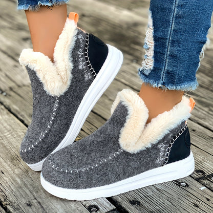 Women's Plush-Lined Slippers – Non-Slip Indoor House Shoes with Cozy Fleece for Winter Warmth & Everyday Comfort at Home