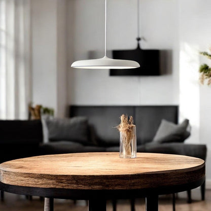 Slimline LED Disc Ceiling Light 10 in Black Metal Acrylic for Kitchen Island Dining Table Contemporary Scandinavian Minimalist Suspended Fix