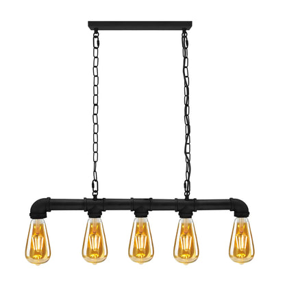 Iron Pipe Ceiling Light 43 in Tall Steampunk Hanging Fixture E27 Socket Retro Industrial Style Dining Room Kitchen Bar Restaurant Cafe Loft