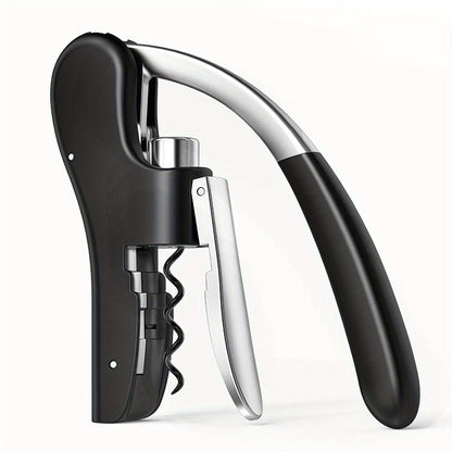 Lever-Action Wine Opener Metal & Plastic 5.5 x 3 Inch Ergonomic Handle Bar Tool for Red & White Bottles Home Dining Restaurant Hospitality