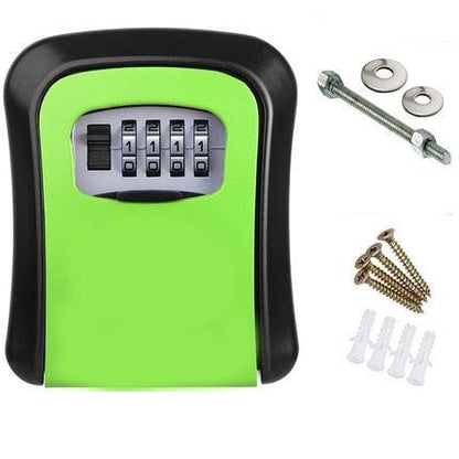 Steel Wall-Mount Lockbox for Keys and Access Cards with Programmable Combination Security Code
