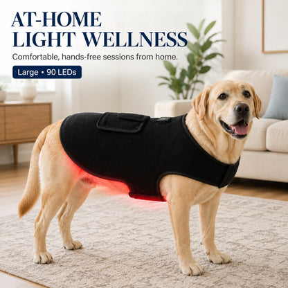 Ortekor Pet Red Light Therapy Vest for Dogs & Cats – 660nm + 850nm Near-Infrared for Back, Hip, Joint & Muscle Comfort – USB or Rechargeable