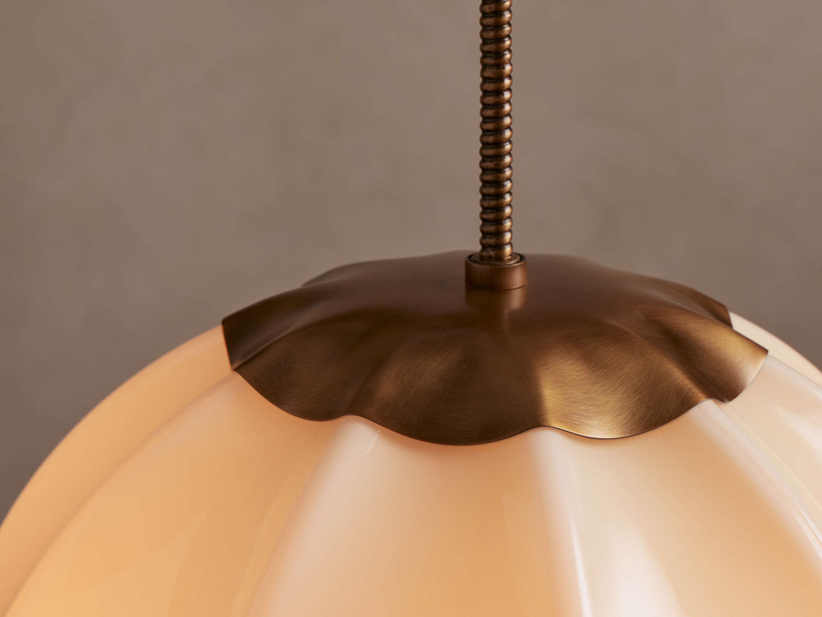 Spherical Glass Ceiling Light Fixture Cream Panel Shade Brass 12 16 20 Inch Hanging Lamp for Dining Room Kitchen Island Living Room