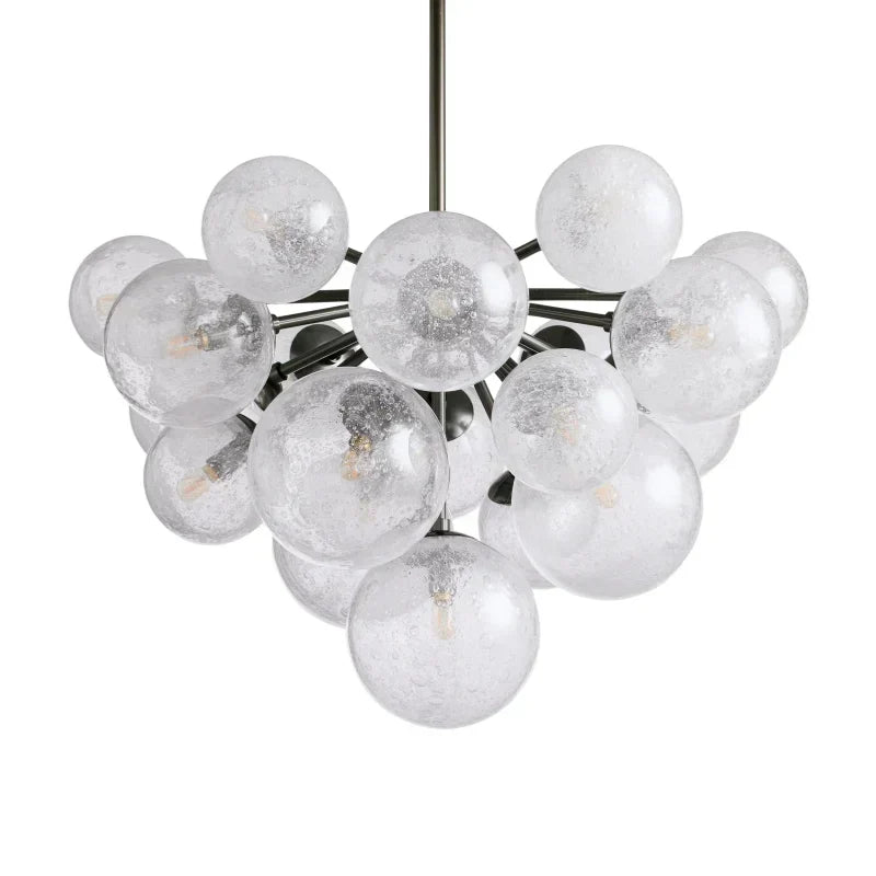 Bubble Glass Globe Chandelier Multi-Light Statement Fixture for Dining Room Living Room Foyer Hanging Ceiling Light Modern Farmhouse