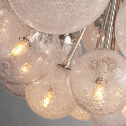 Bubble Glass Globe Chandelier Multi-Light Statement Fixture for Dining Room Living Room Foyer Hanging Ceiling Light Modern Farmhouse