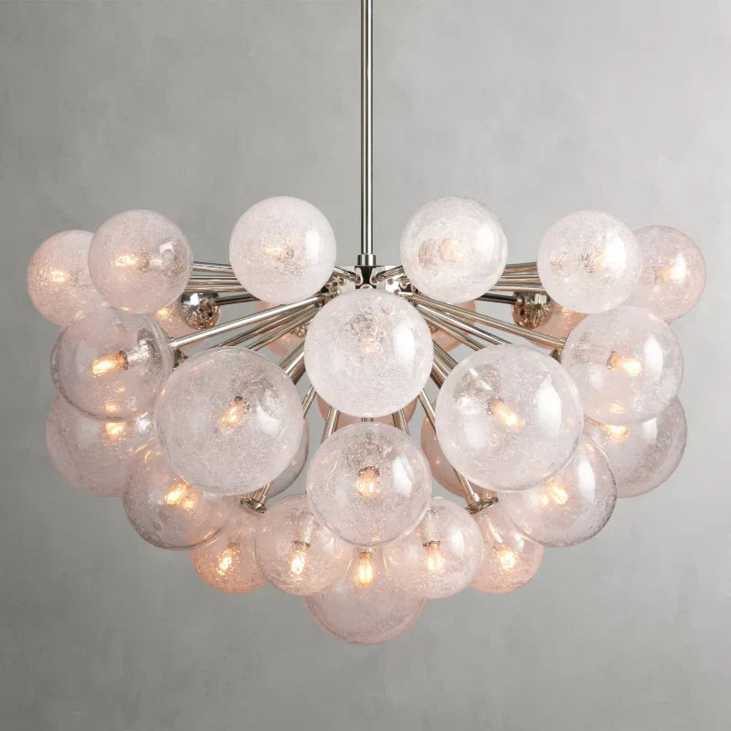 Bubble Glass Globe Chandelier Multi-Light Statement Fixture for Dining Room Living Room Foyer Hanging Ceiling Light Modern Farmhouse