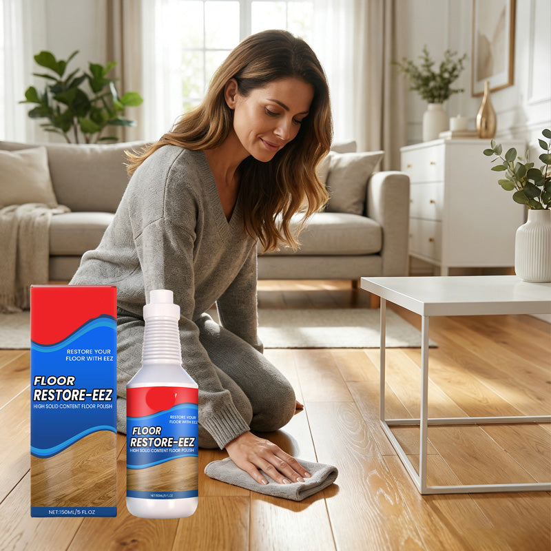 Floor Polish & Restorer Liquid – Revives Shine on Hardwood, Tile & Laminate – Hides Scratches & Renews Color for Living Rooms, Kitchens, Hal
