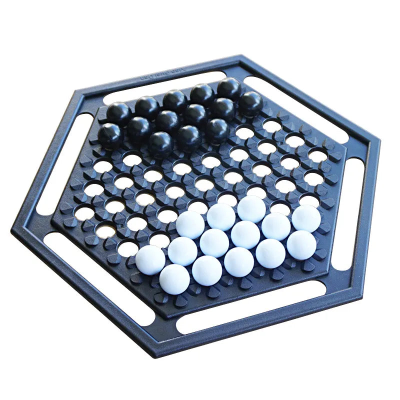 Two-Player Abstract Tactics Board Game with Marbles for Kids & Adults – Hexagonal Strategy Puzzle for Family Game Night & Logic Skill Buildi