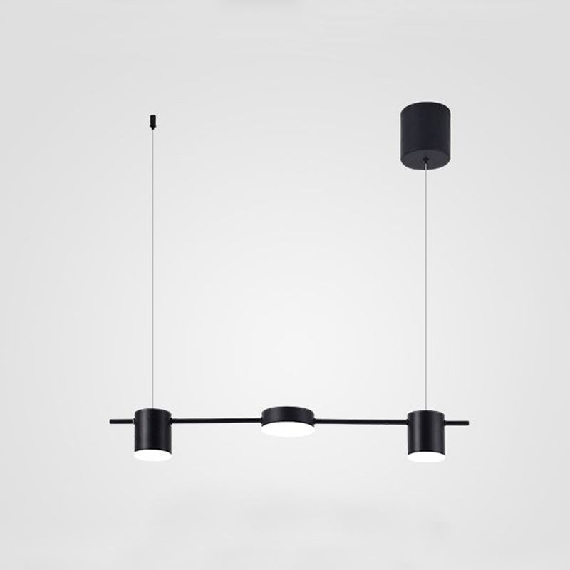 Linear Multi-Light Ceiling Fixture with Adjustable Drop – Aluminum Spotlight Bar in Matte & Metallic Two-Tone – LED Task Lighting for Island