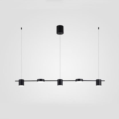Linear Multi-Light Ceiling Fixture with Adjustable Drop – Aluminum Spotlight Bar in Matte & Metallic Two-Tone – LED Task Lighting for Island