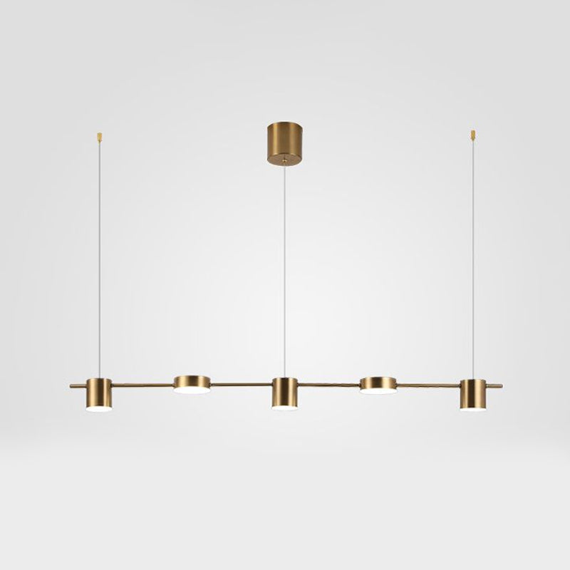 Linear Multi-Light Ceiling Fixture with Adjustable Drop – Aluminum Spotlight Bar in Matte & Metallic Two-Tone – LED Task Lighting for Island