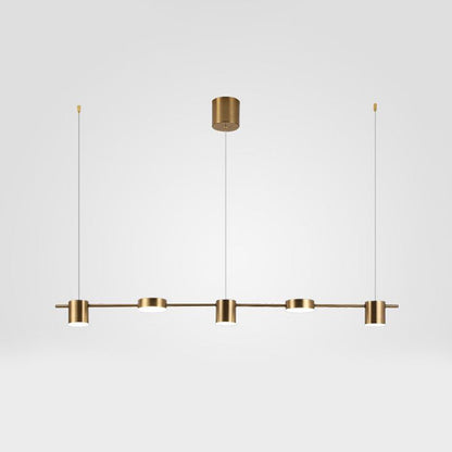 Linear Multi-Light Ceiling Fixture with Adjustable Drop – Aluminum Spotlight Bar in Matte & Metallic Two-Tone – LED Task Lighting for Island