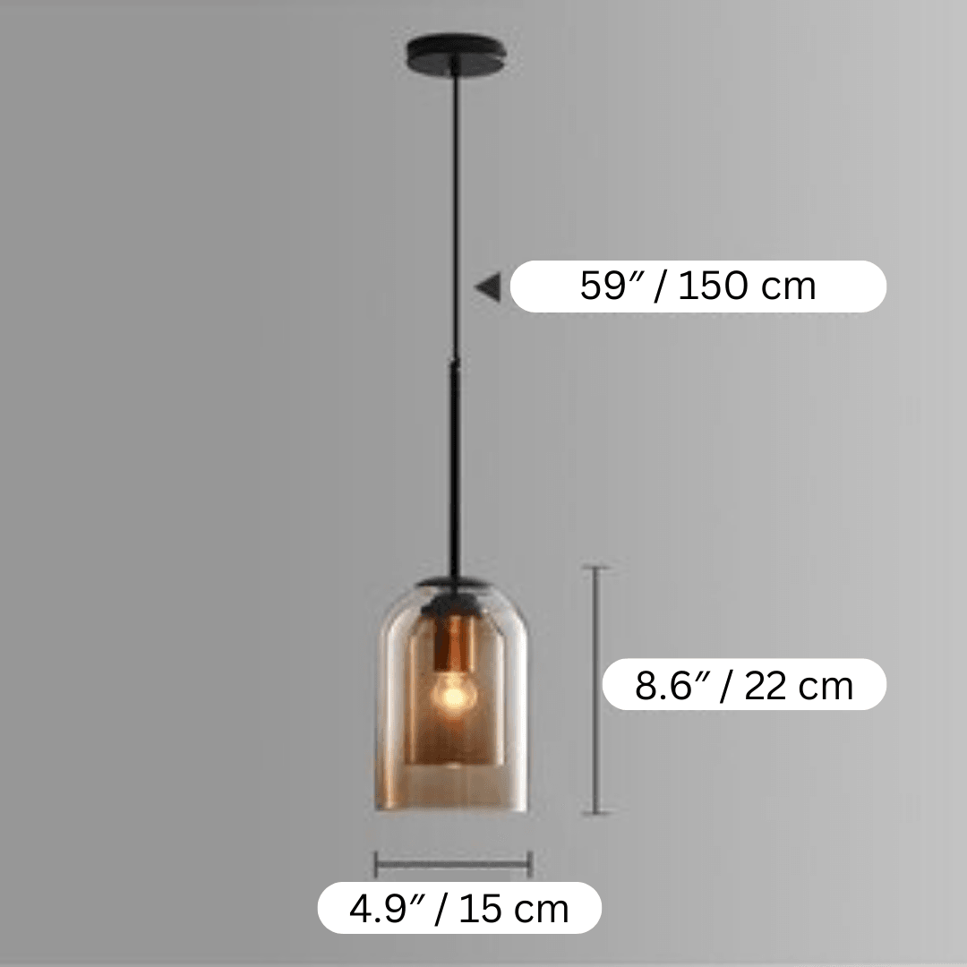 Glass Pendant Light Fixture Gray or Amber for Bedroom Dining Room Kitchen Island Modern Ceiling Lighting