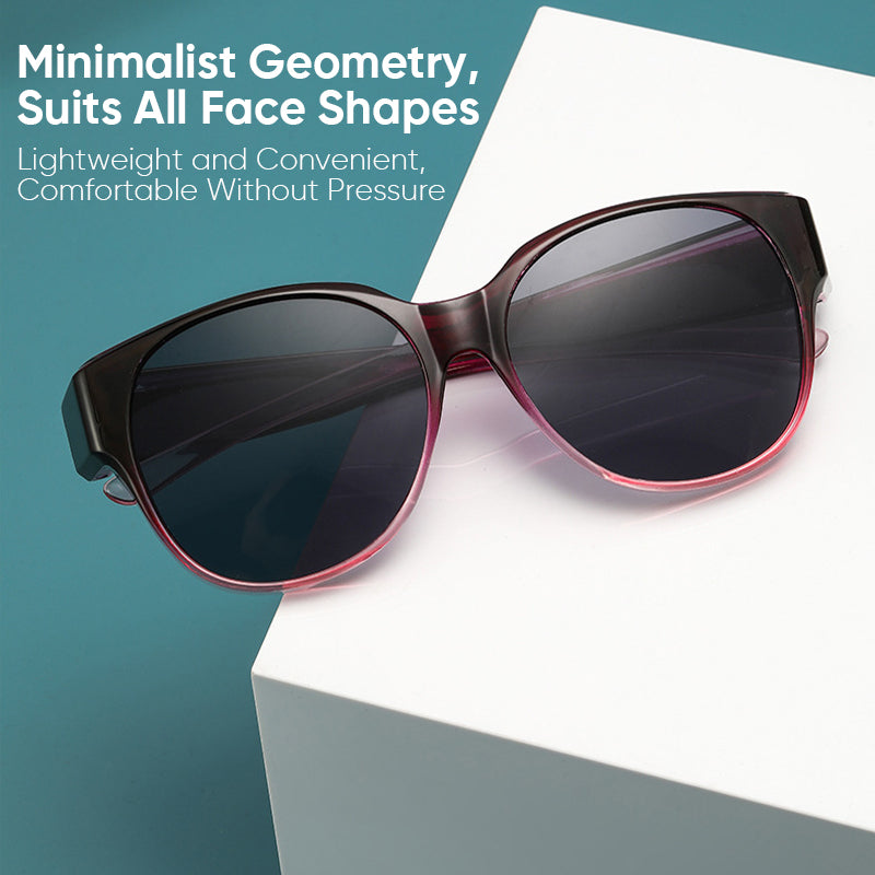 Polarized Over-Prescription Sunglasses UV400 Cat-Eye Wraparound Shades for Women & Men Driving Fishing Outdoor