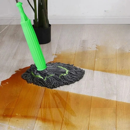 Dual-Action Floor Mop with Self-Wringing Bucket System for Wet & Dry Cleaning – Quick-Dry Microfiber Pad for Tile Hardwood Vinyl – No-Bend