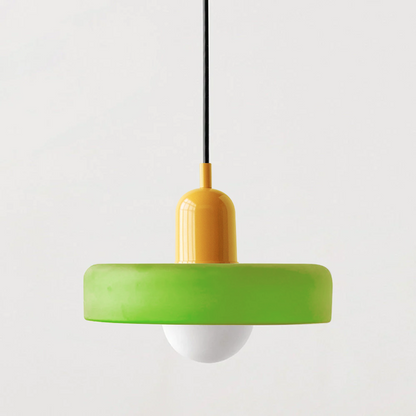 Handcrafted Art Glass Dome Pendant Light, Adjustable Modern Hanging Fixture for Dining Room Kitchen Island Living Room
