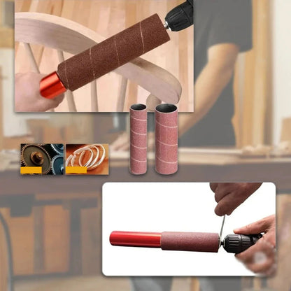 Drum Sander Adapter Kit for Drill - Multi-Surface Spindle Sanding and Polishing Tool with 10 Sandpaper Sleeves for Wood Metal Plastic - Work