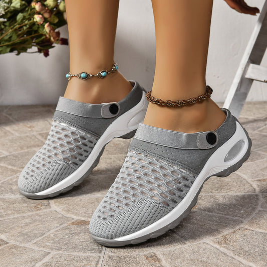 Zapatillas sin cordones de apoyo para mujer con suela de colchón de aire para alivio durante todo el día y alineación postural | Calzado ligero para trabajar y caminar
