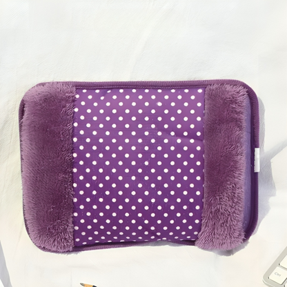 Electric Heating Pad with Hand Warmer Pocket – Rechargeable Hot Water Bottle Alternative for Belly, Back & Hands – Soft Plush Fabric