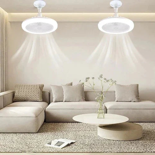 Ceiling Fan Light Combo Screw-In Bulb Socket with Remote Control 3 Speed Adjustable Brightness LED 2100 Lumen for Bedroom Kitchen Garage