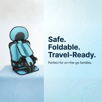 Collapsible Travel Booster Seat with 5-Point Harness for Kids 1-14 Years – Lightweight Car Safety Seat for Rideshares, Rentals & Family Trip