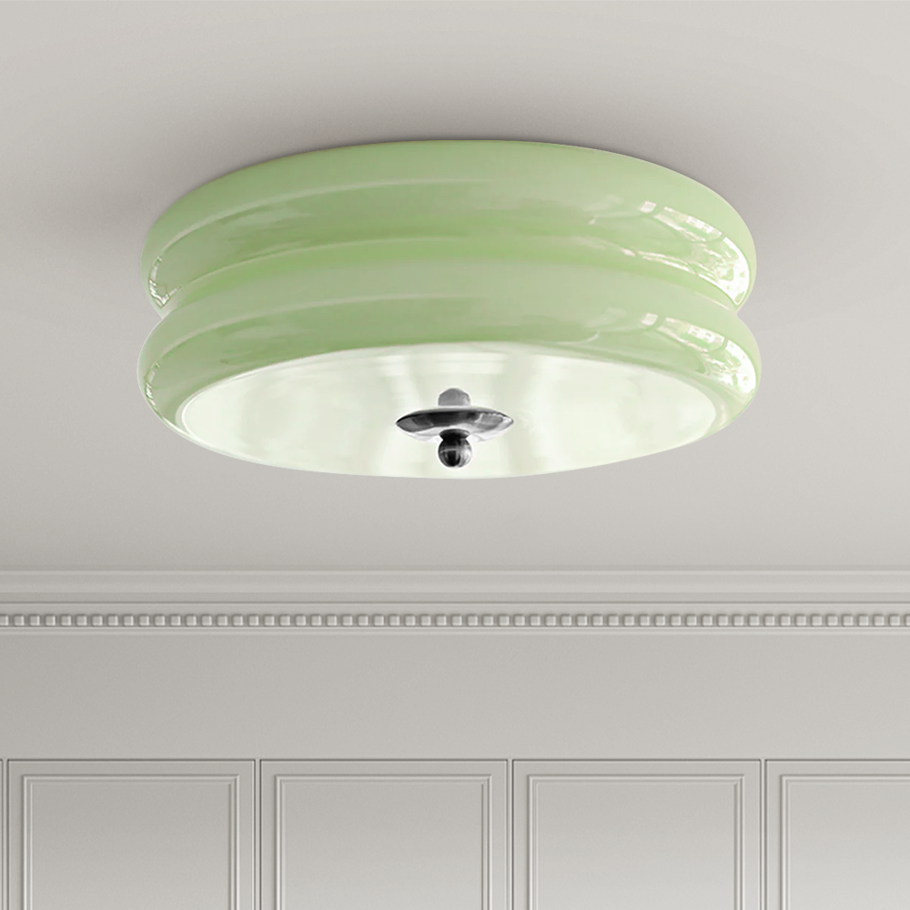 Lámpara LED de techo empotrada redonda con 3 temperaturas de color, de metal y vidrio, 5 pulgadas de altura, para dormitorio, comedor y cocina, con interruptor Kelvin ajustable