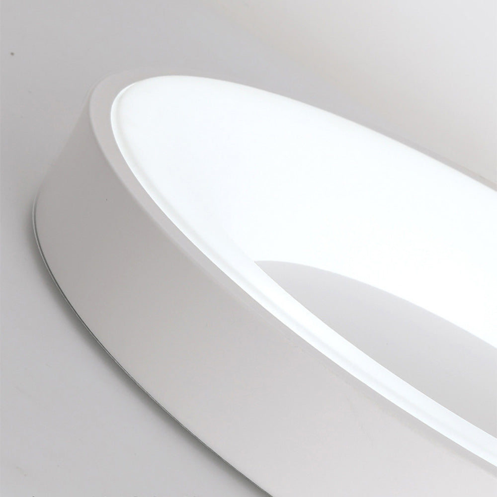 Round LED Overhead Fixture for Bedroom & Hallway – Ultra-Slim Iron & Acrylic Disc – Dimmable Options for Living Room & Entryway