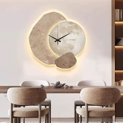 Sculptural Timepiece Soft Neutral Tone Whisper-Quiet Quartz Mechanism for Bedroom Living Space Home Office Contemporary Minimalist Interiors