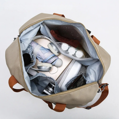 Weekend Duffel Bag with Shoe Compartment & Wet-Dry Separation for Gym Travel