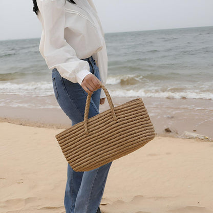 Bolso Willow - Tejido a mano en paja, espacioso bolso de playa