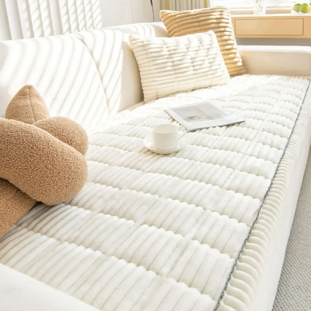 Plush Furniture Throw for Sectionals & Couches – Anti-Slip Fleece Protection for Living Room, Bedroom, Pet-Friendly Homes