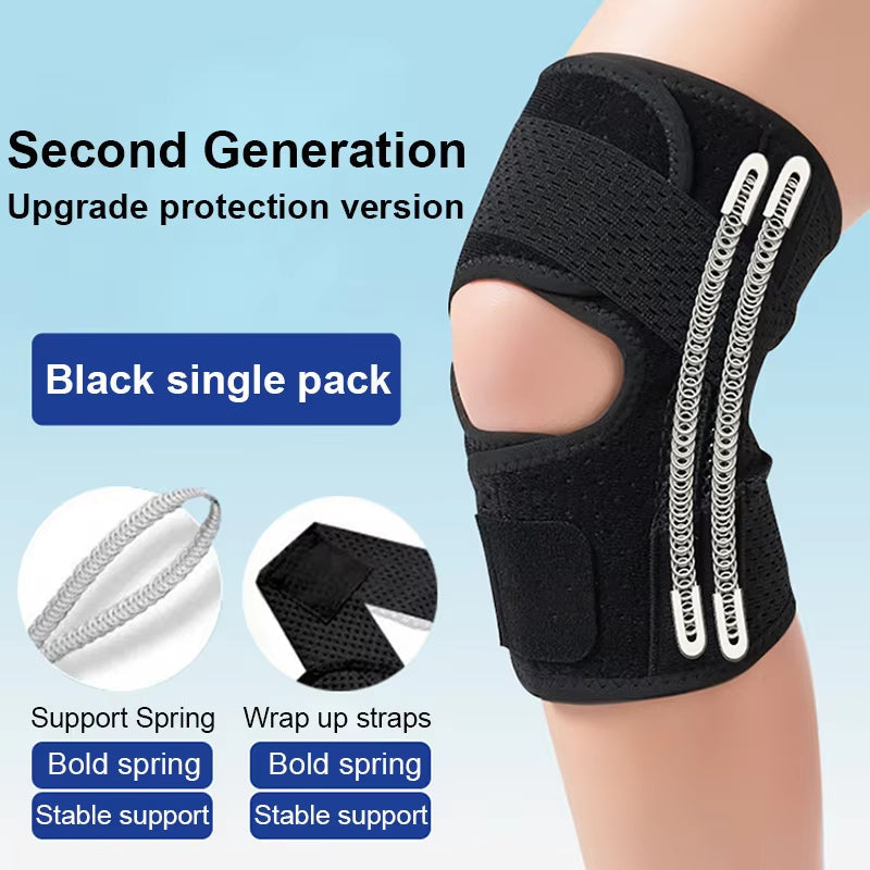 Adjustable Compression Knee Sleeve with Hook-and-Loop Support System for Running, Sports & Daily Stability