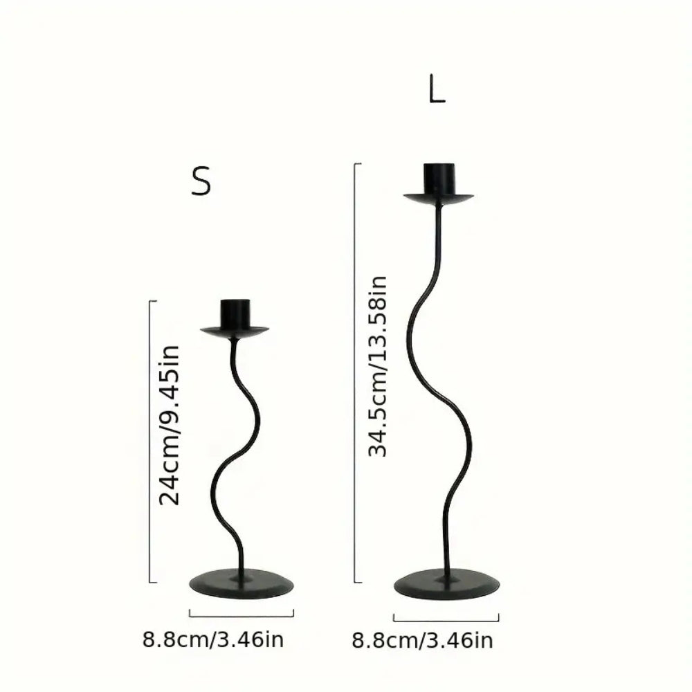 Sable Candle Holder - Sculpted Iron, Vintage Elegance