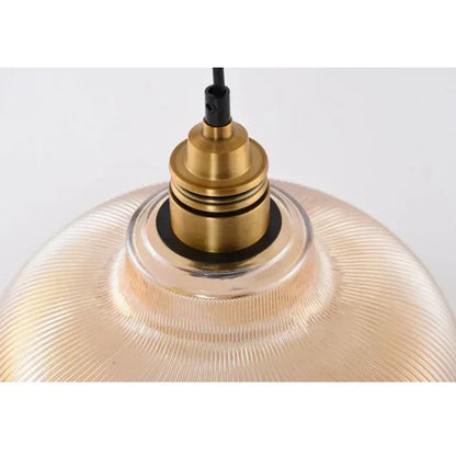 Glass Pendant Light Fixture with Metal Frame – Modern Hanging Lamp for Dining Room, Living Room & Bedroom