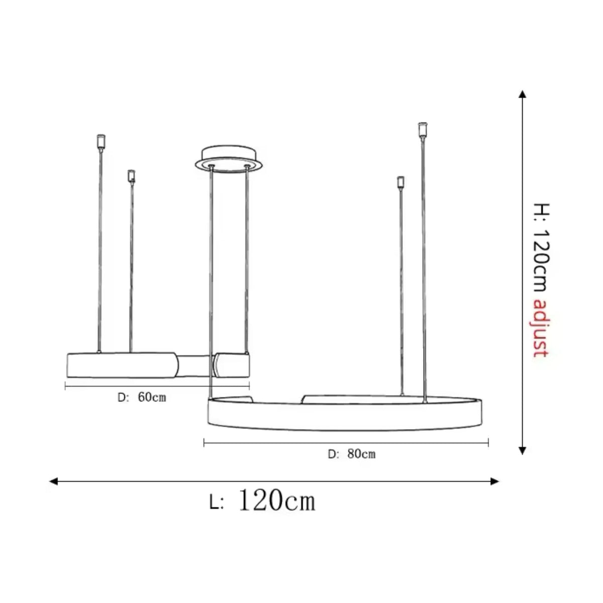 Lámpara de techo LED circular con anillo de aluminio de 20 pulgadas, altura ajustable para isla de cocina, comedor, vestíbulo, luz tipo halo colgante moderna, eficiencia energética