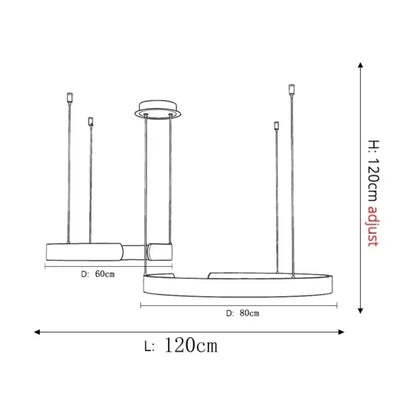 Lámpara de techo LED circular con anillo de aluminio de 20 pulgadas, altura ajustable para isla de cocina, comedor, vestíbulo, luz tipo halo colgante moderna, eficiencia energética