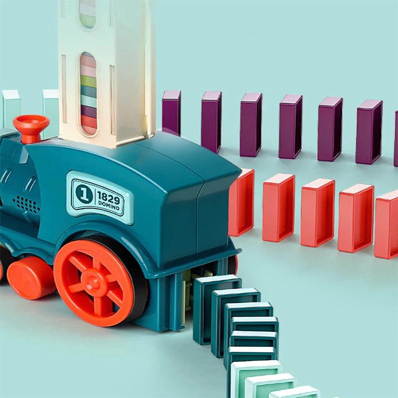 Motorized Domino Placer Toy for Kids – Automatic Line Builder with Tiles – STEM Learning Game for Ages 4-6 – Educational Train Set