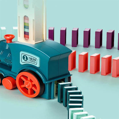 Motorized Domino Placer Toy for Kids – Automatic Line Builder with Tiles – STEM Learning Game for Ages 4-6 – Educational Train Set