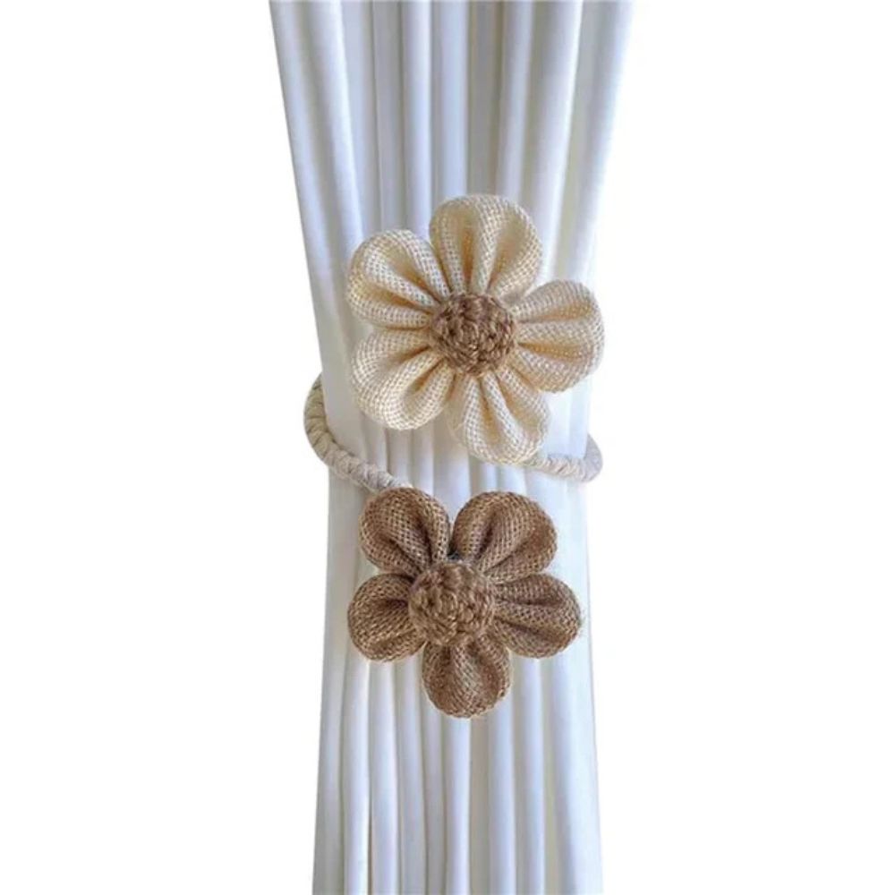 Abrazaderas para cortinas Flora - Diseño floral, juego de 2 piezas