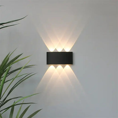Weatherproof Sconce Fixture 8 in LED Up-Down Beam Black White for Exterior Front Door Hallway Patio Garden Modern Aluminum IP65 Architecture