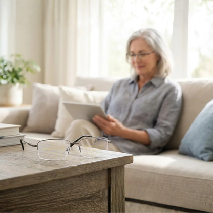 Multifocal Reading Glasses with Blue-Light Filter & Anti-Glare Coating for Reading, Screens & Distance Vision